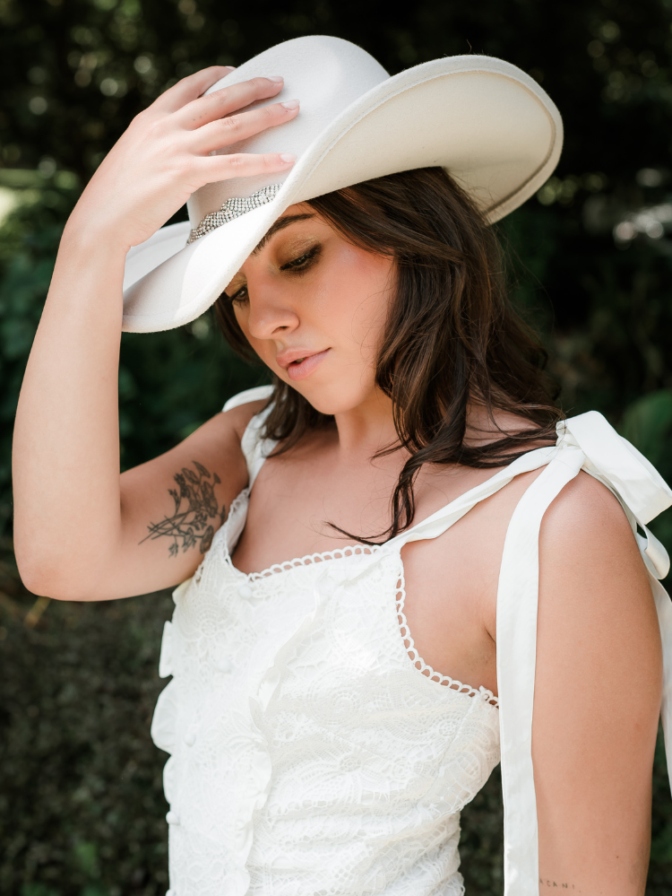 Nashville Bound White Bridal Cowboy Hat