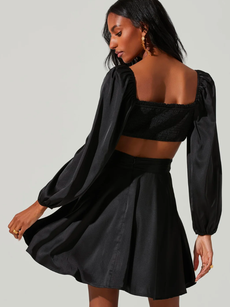 anamarie black dress with cutouts from astr