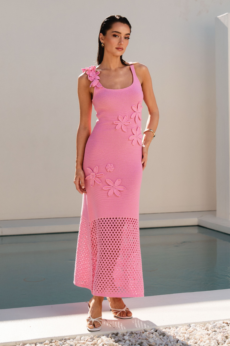KohSamuiPinkCrochetMidiDress.