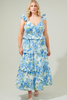 Truth Be Told Blue Floral Tiered Maxi Dress