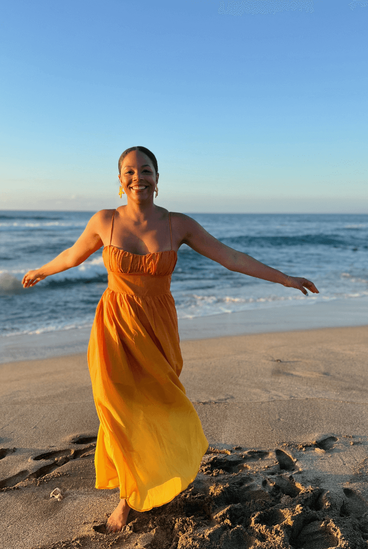 orange ombre midi dress for vacation