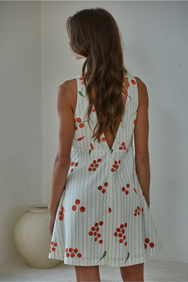 caprese mini tomato summer mini dress