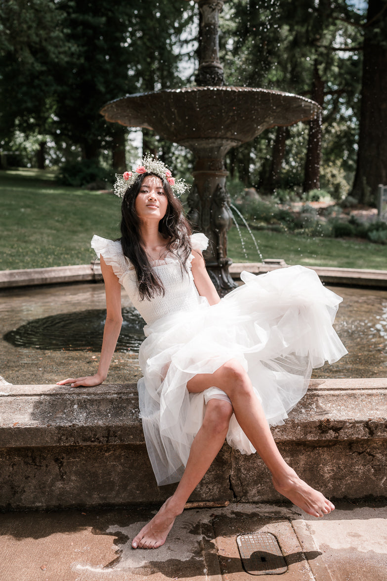 Fiori Tulle Tiered Maxi Dress