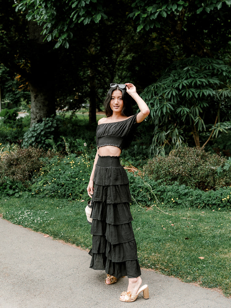 Sofia Black Skirt Set