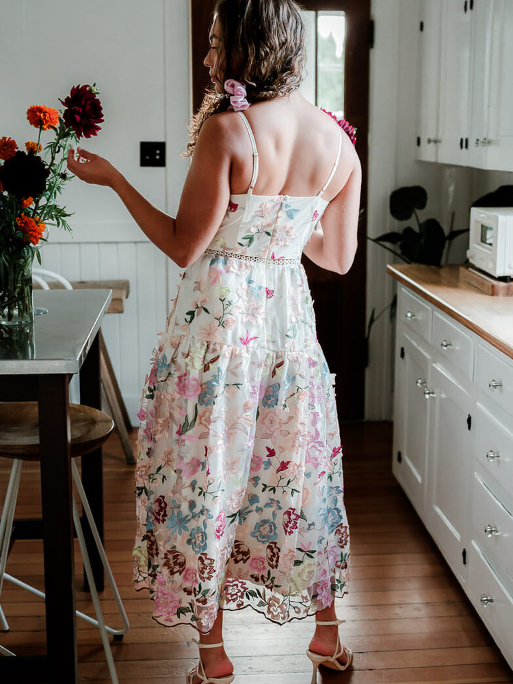 Waverly Floral Embroidered Midi Dress