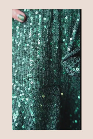 Helena Green Sequin Ruffle Mini Dress  - FINAL SALE