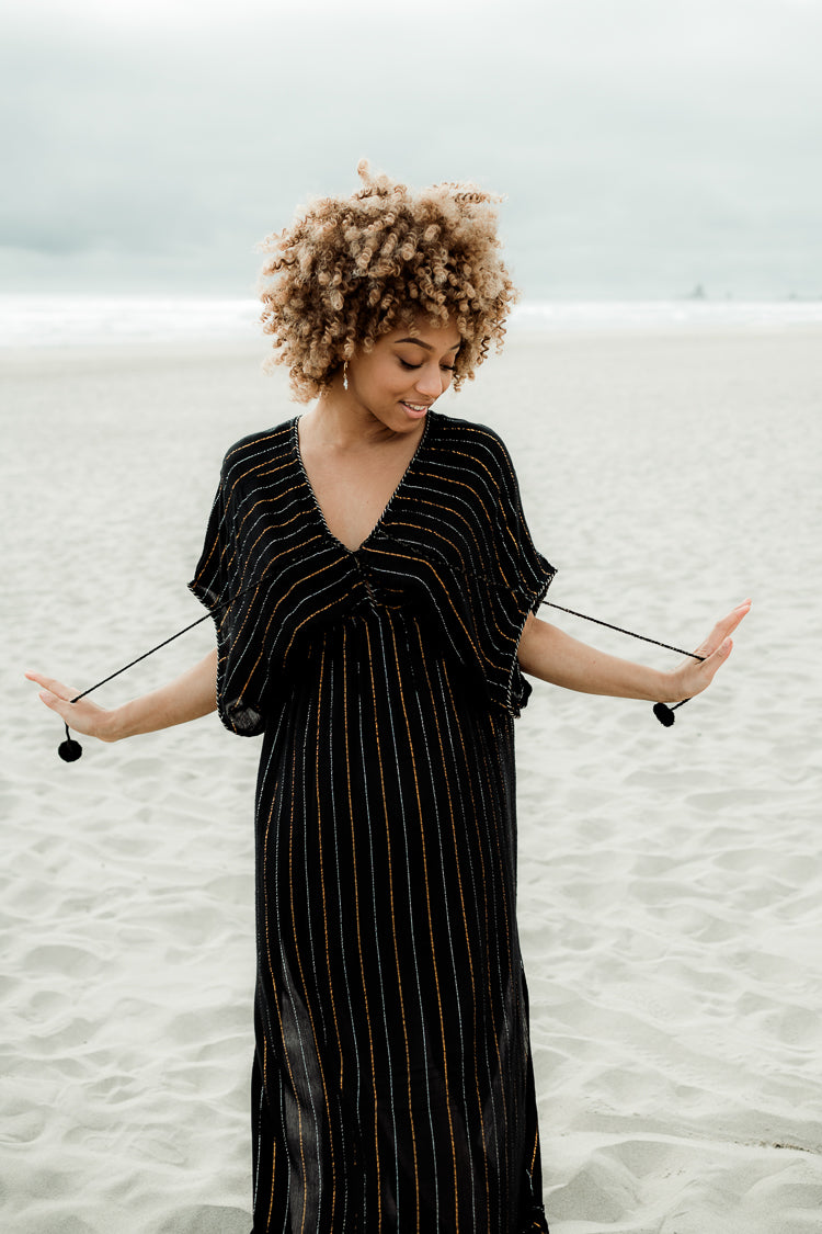 Nomad Metallic Thread Maxi Dress