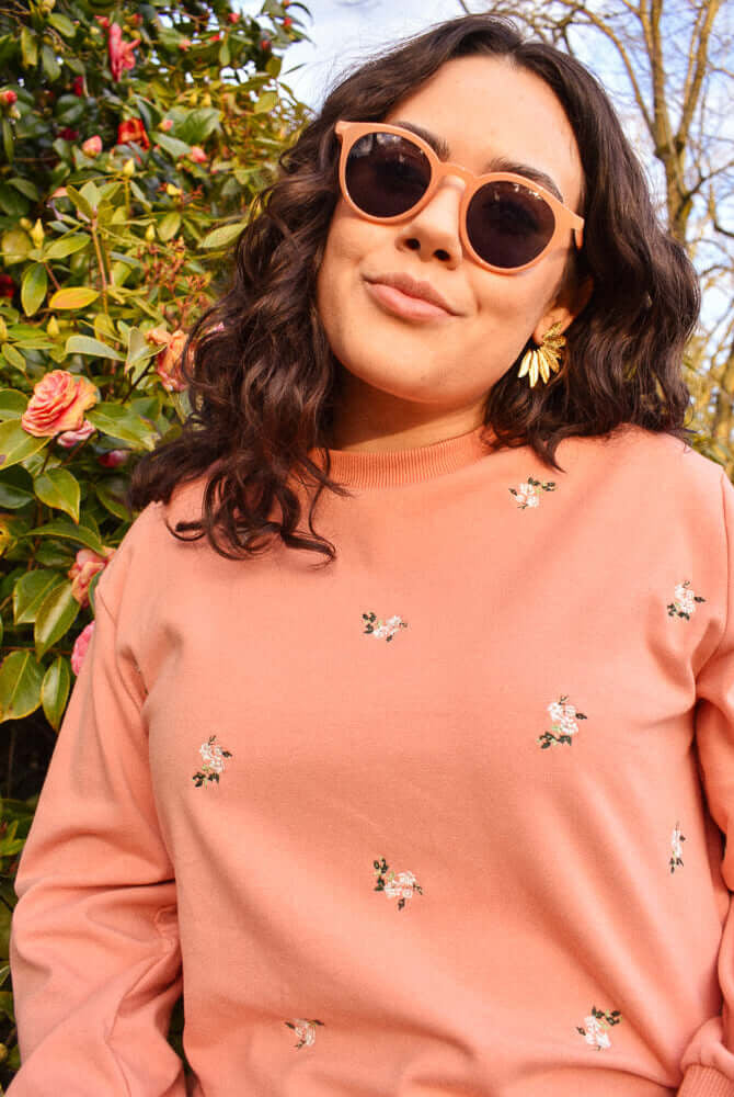 Holiday Peach Colored Acetate Rounded Sunglasses