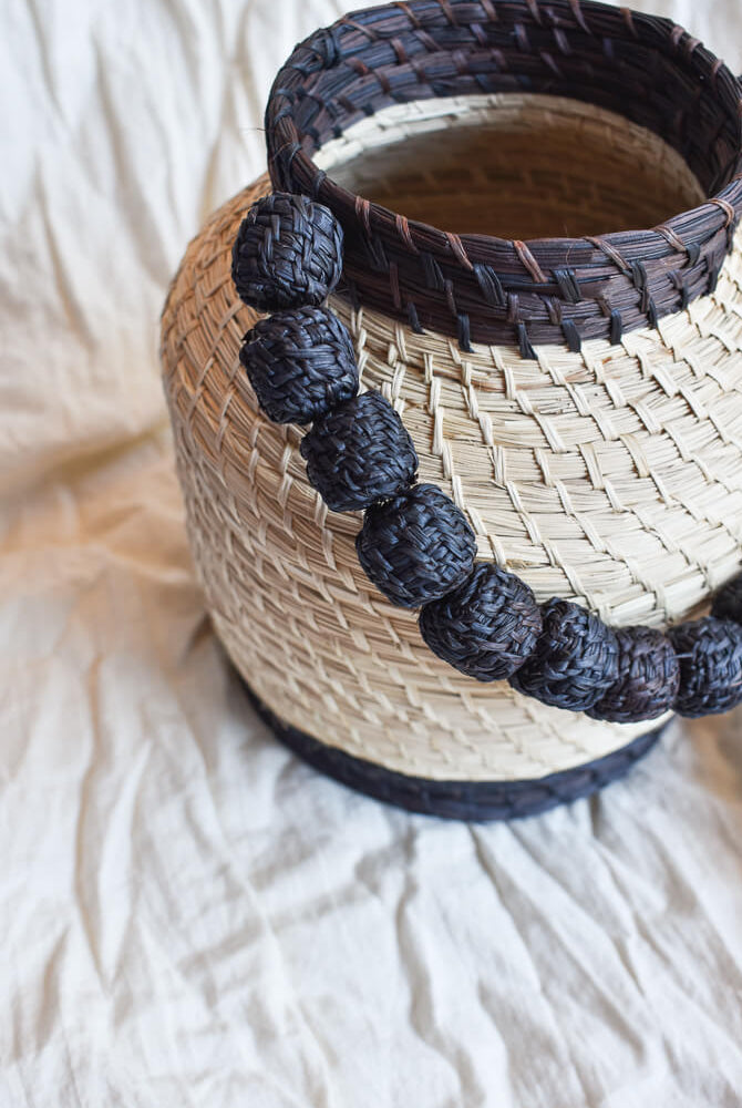 kaanas san gil charcoal bag, black and white bucket bag, basket bag, mini basket bag, bucket bag