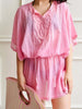 shiraleah delilah pink cover-up, pink pullover cover-up, pink beach cover-up, pink and white striped beach bag