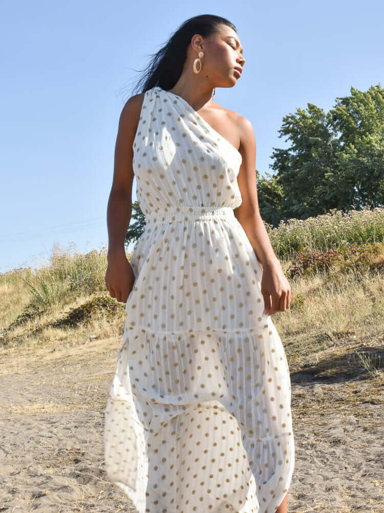 sundress ellyn dubai coconut dress from sundress, white one shoulder maxi dress
