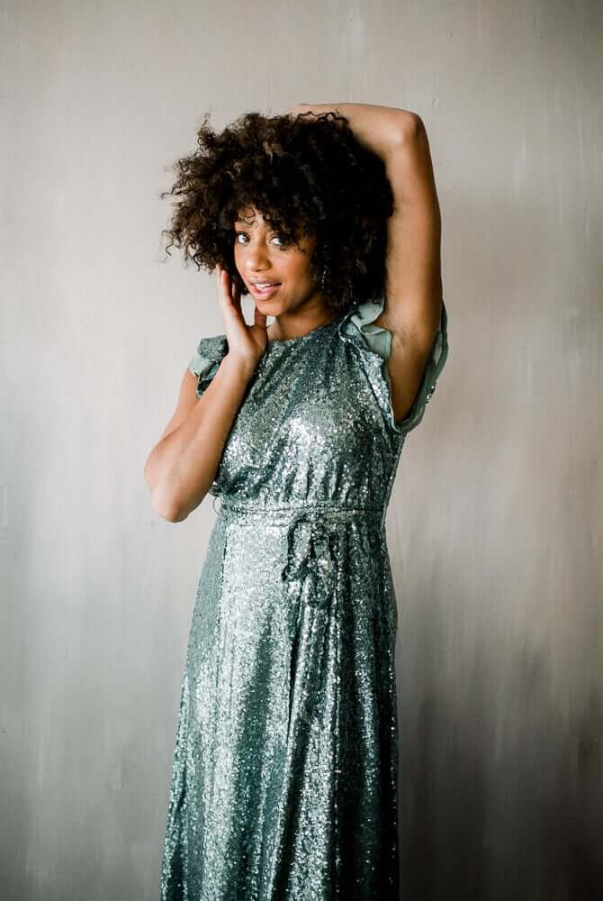 flutter sleeve silver sequin maxi, silver maxi, silver sequin maxi, sequin maxi dress, nye dress, cocktail dress, dress for nye wedding