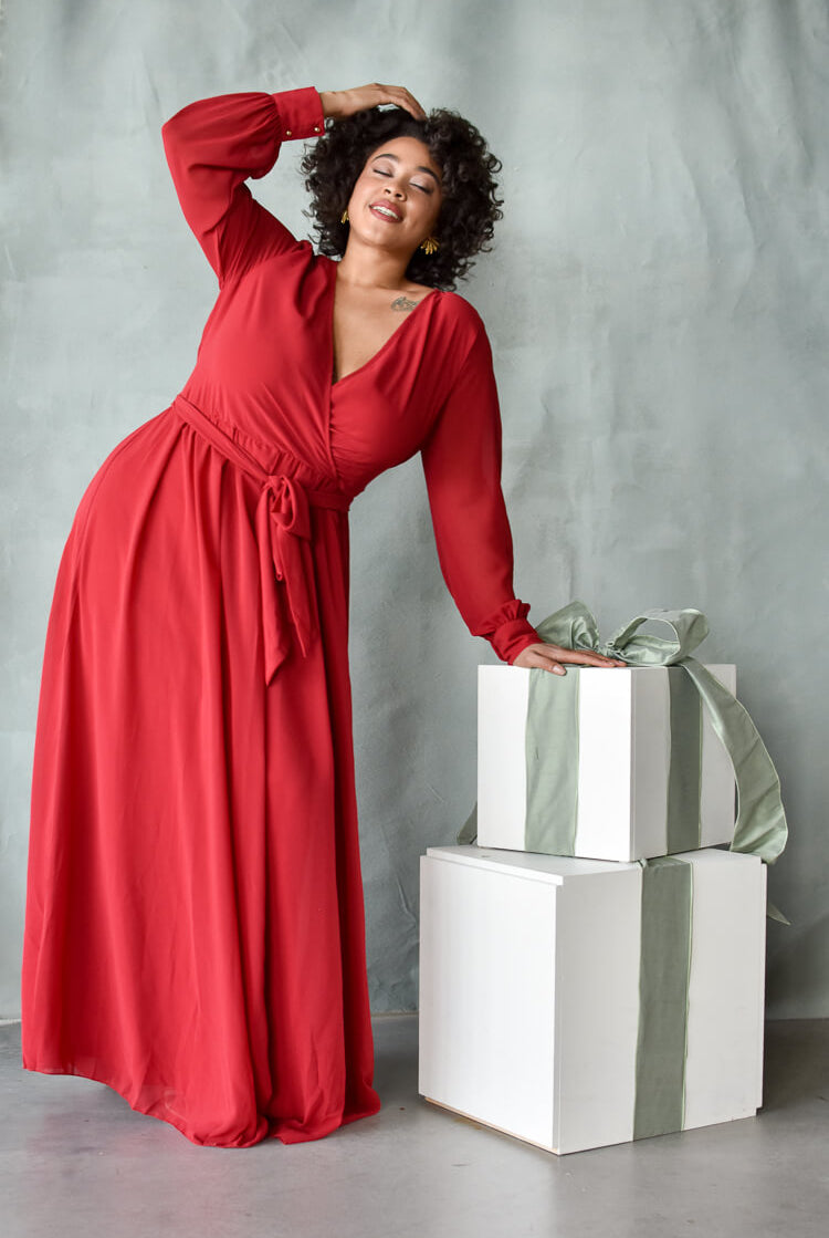 plus size red maxi dress, plus size wrap dress, plus size red dress