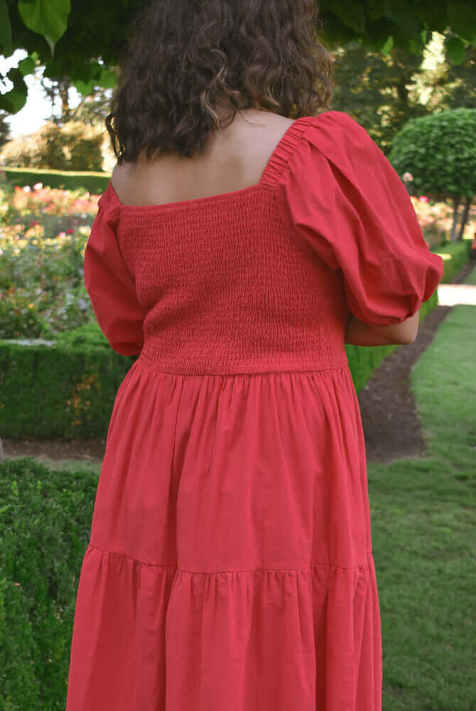 plus size red dress, red dresses for plus size women, plus size puff sleeve dress