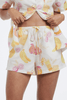 tropical fruit print shorts, shorts set, vacation set, vacation shorts set