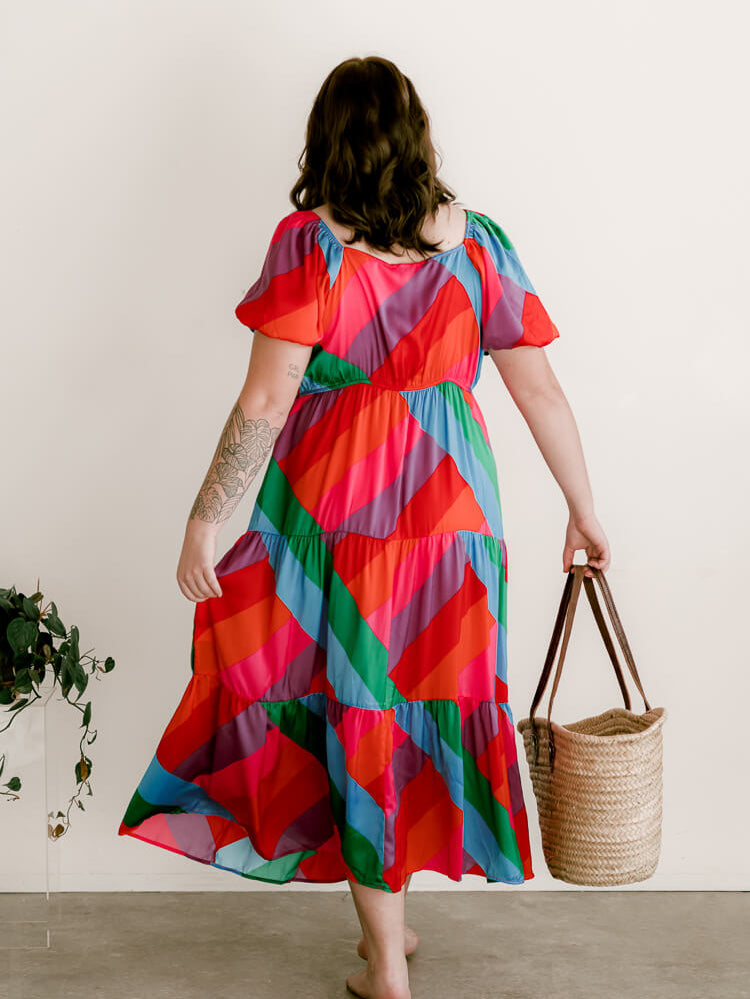 plus size rainbow dress