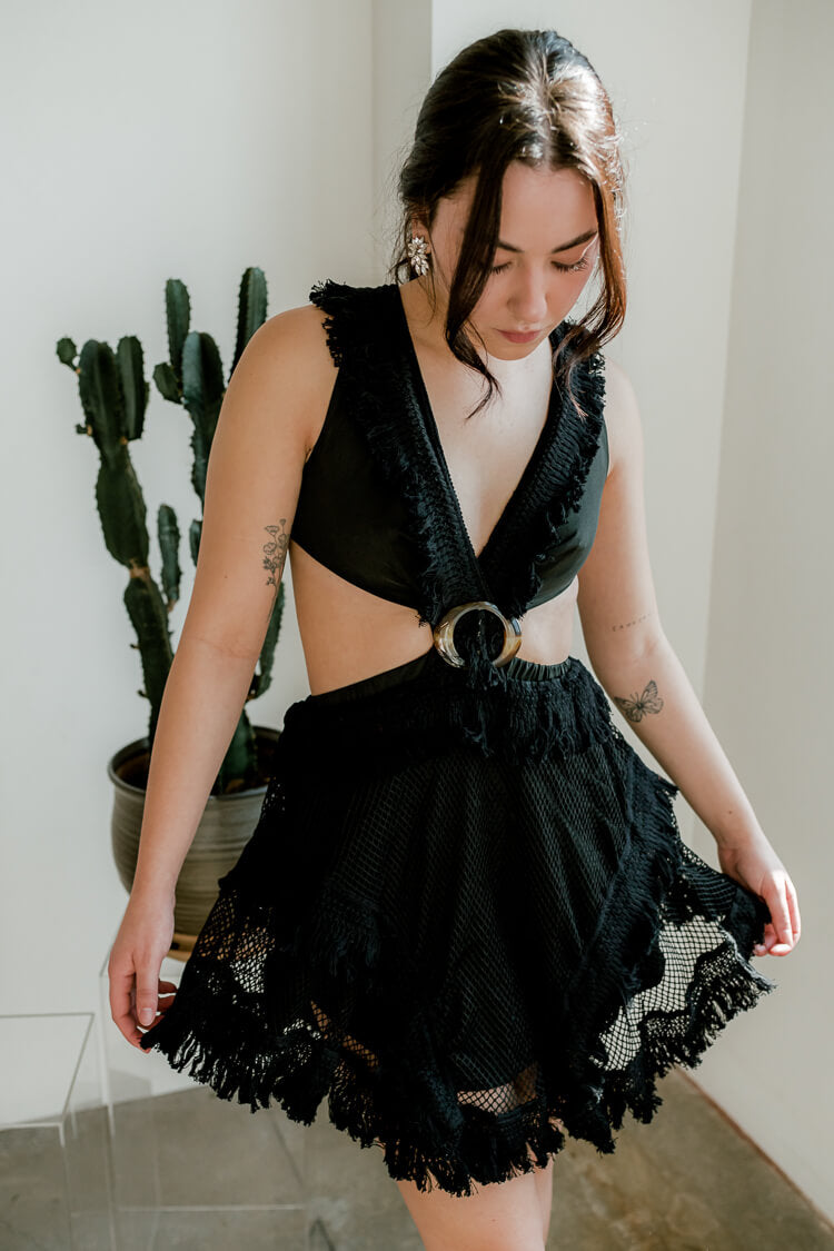 black crochet dress festival Salma Mini – Confête Adjustable Fit Boho Wedding Dresses at 20260316-PRODUCT-US Color:Blue Zebra