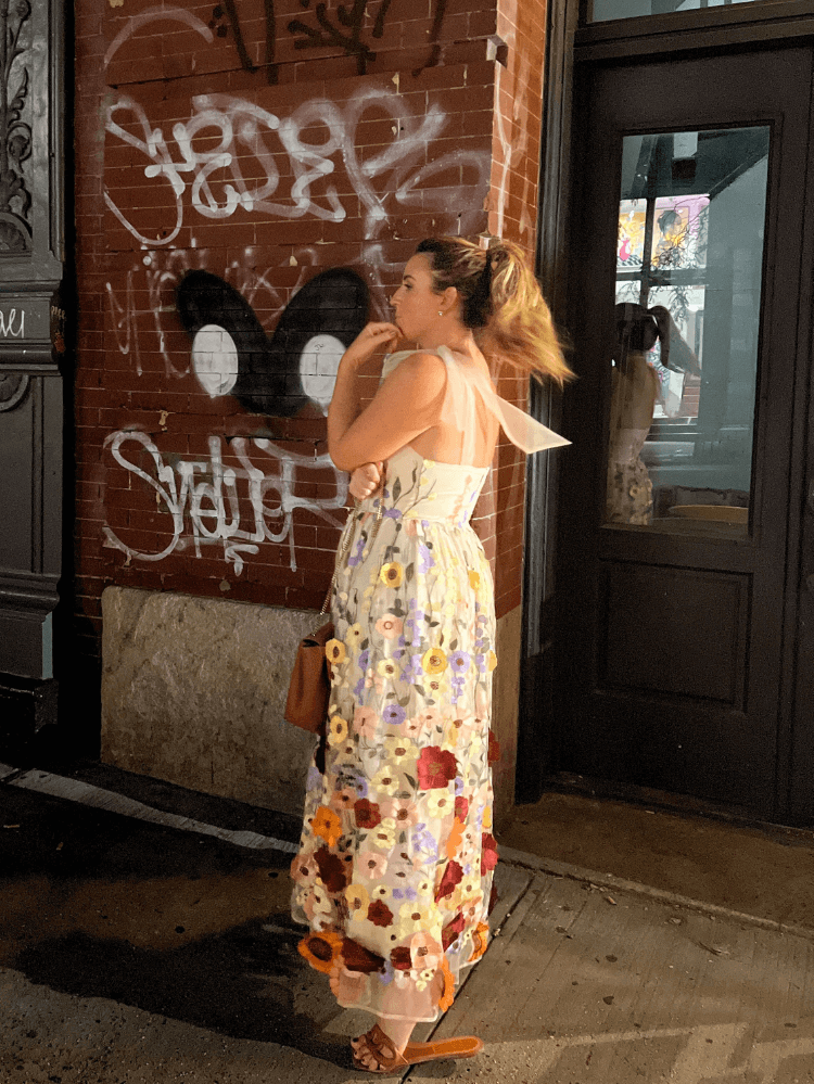 wildflower maxi dress, floral embroidered maxi dress