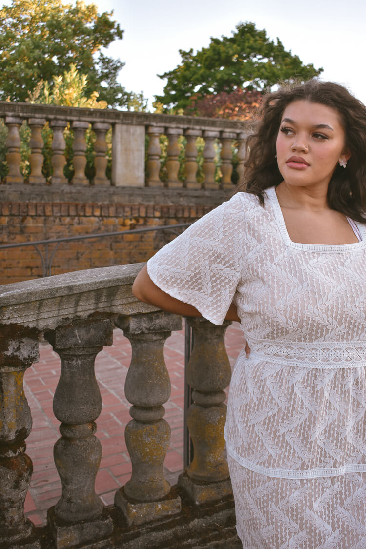 plus size bridal shower dress, plus size lace column dress, plus size lace midi dress