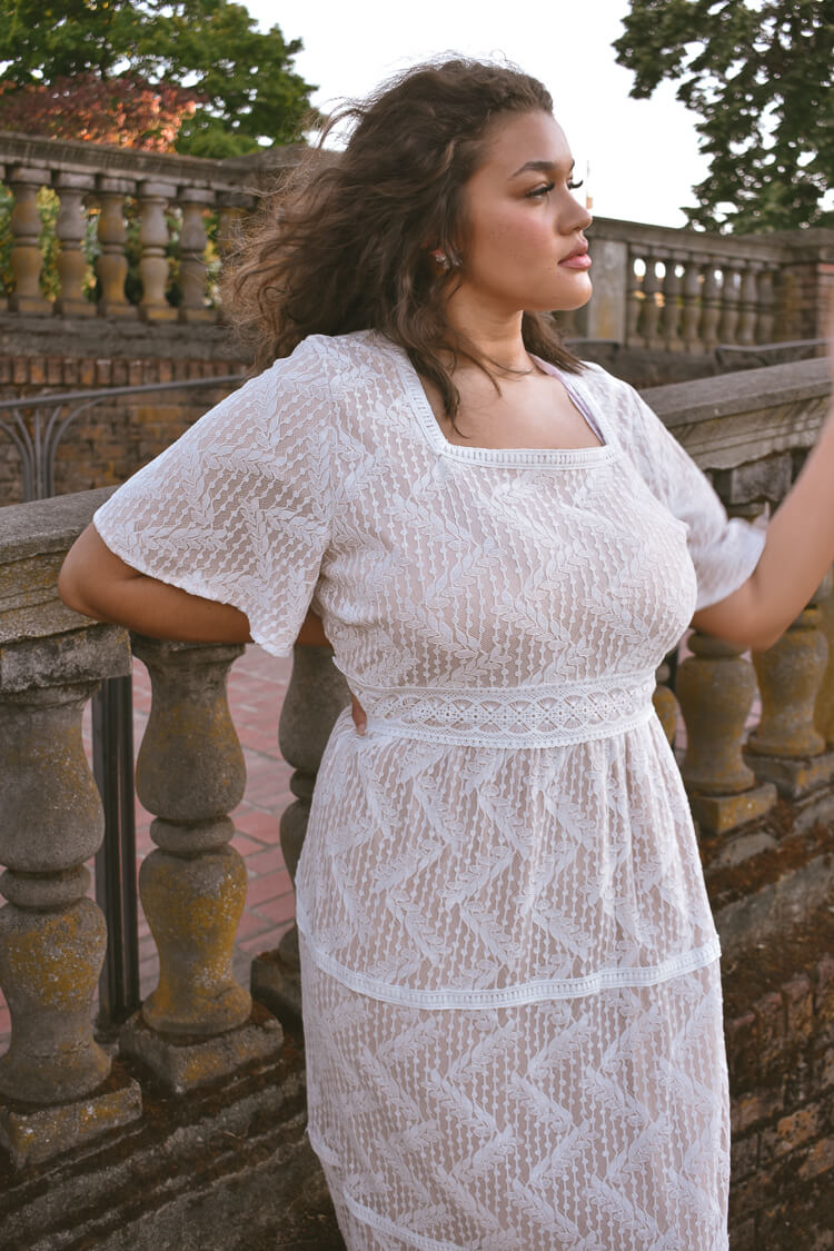 plus size bridal shower dress, plus size lace column dress, plus size lace midi dress
