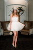Greyson White Tulle Mini Dress with Rhinestone Belt