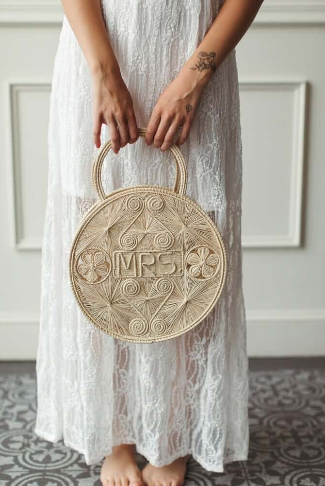 honeymoon bag, bag for bride, honeymoon straw bag, mrs bag, mrs straw bag