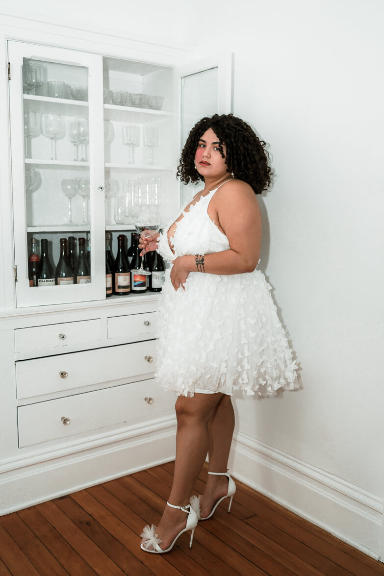 Plus size white bachelorette dress best sale