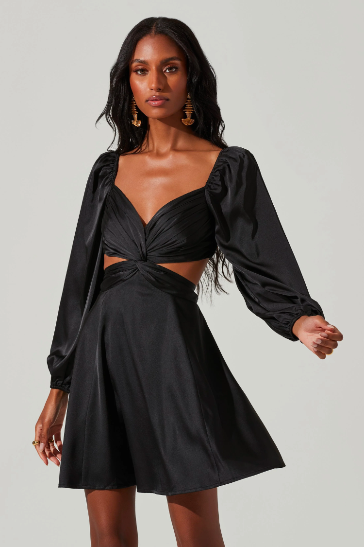 anamarie black dress with cutouts from astr