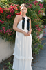white rosette maxi dress