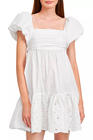 Juliet White Eyelet Mini Dress