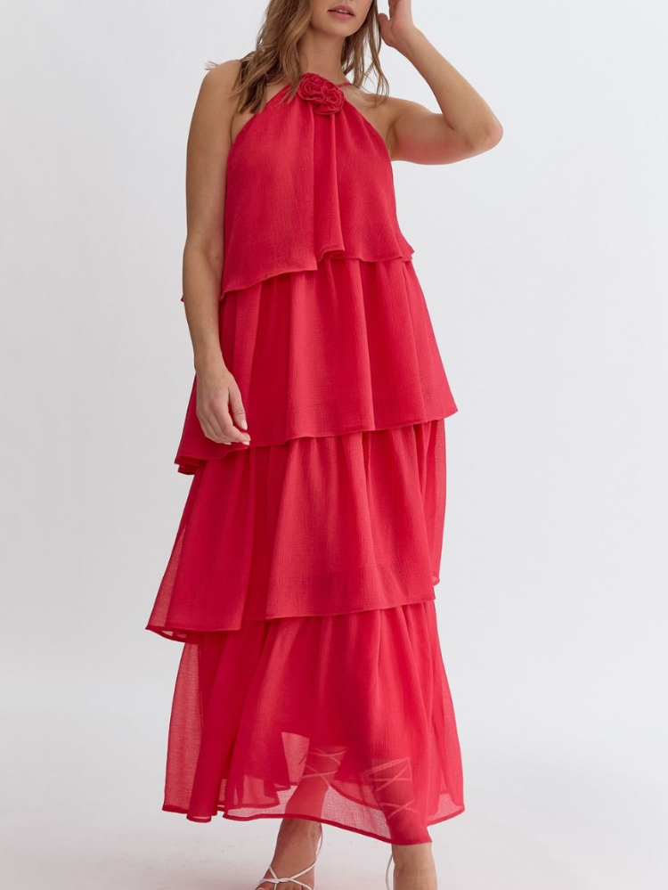Lyon Rosette Maxi Dress
