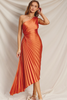 Pre-Order - Olympia Pleated One Shoulder Gown - Mimosa - 6/28