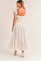 orsay cream midi dress with bow detail for bridal shower