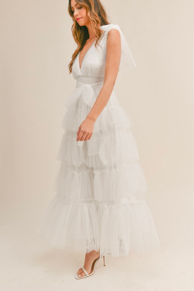 Perla Tulle Tiered Maxi Dress - FINAL SALE – Confête