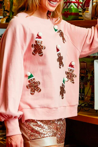 Sequin Gingerbread Man Sweatshirt