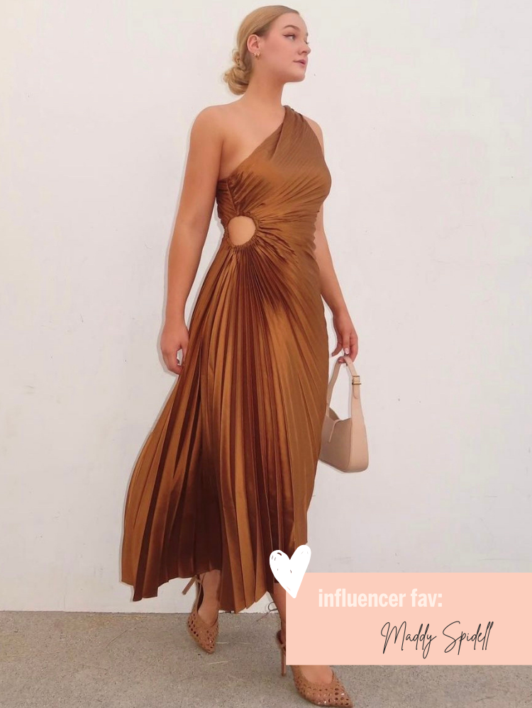 Influencer favorite - olympia bronze midi dress