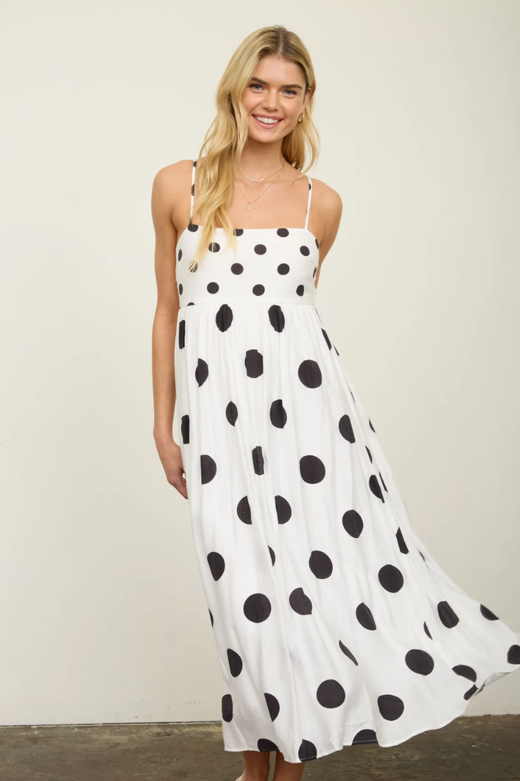 The Palm Court Polka Dot Midi Dress Confte The Palm Court Polka Dot Midi Dress Confte