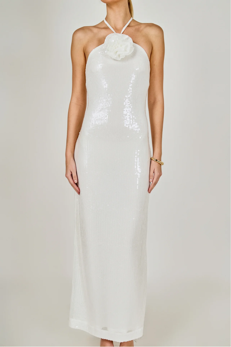 Endless Rose Women's Rose Haltered Sequins Maxi Dress