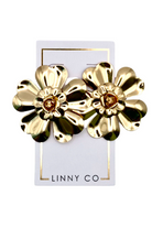 shelby gold floral earrings linny co