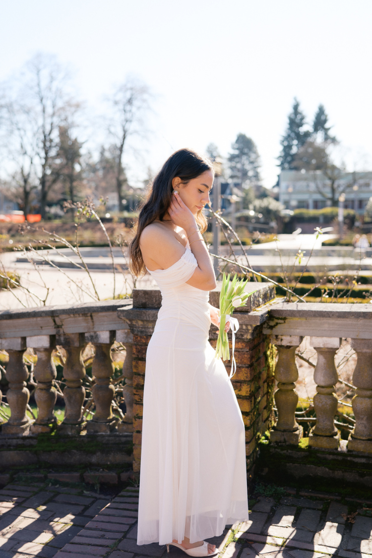 maxi dress ivory Thalia Draped Maxi Dress