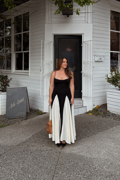 chico's black and white maxi dress Trocadero Black and White Maxi Dress S / Black