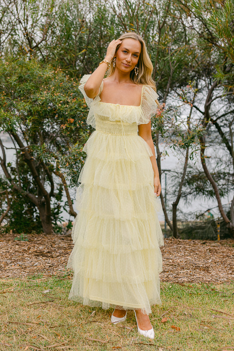 south of france maxi dress yellow Maxi Dress Yellow Long Dress Zealand Plunge Halter Satin Maxi Dress Size 14 shot on location in the South of France Arletha Halter Maxi Dress In