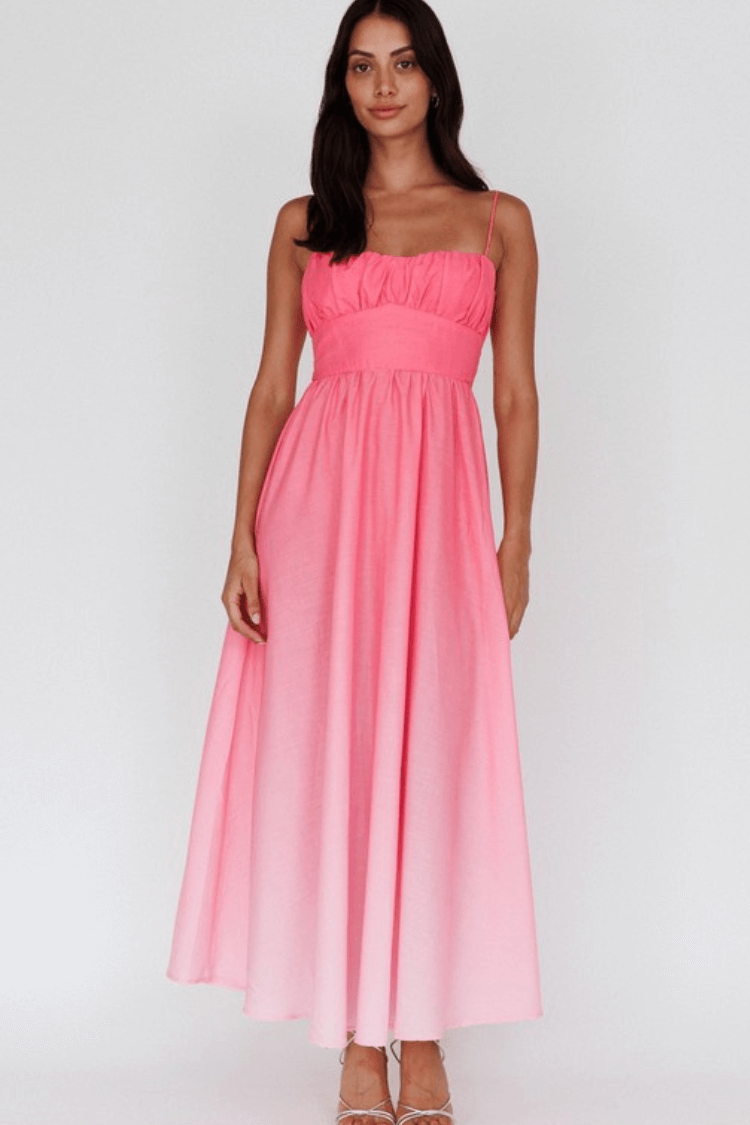 Wailea Sunset Ombre Maxi Dress - Pink Confte Wailea Sunset Ombre Maxi Dress - Pink Confte