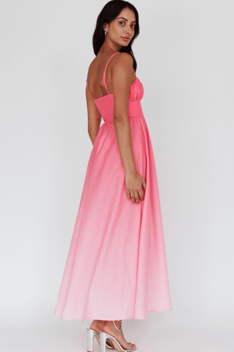 Wailea Sunset Ombre Maxi Dress - Pink M / Pink Wailea Sunset Ombre Maxi Dress - Pink M / Pink