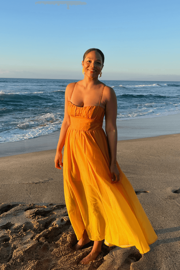 orange ombre midi dress for vacation