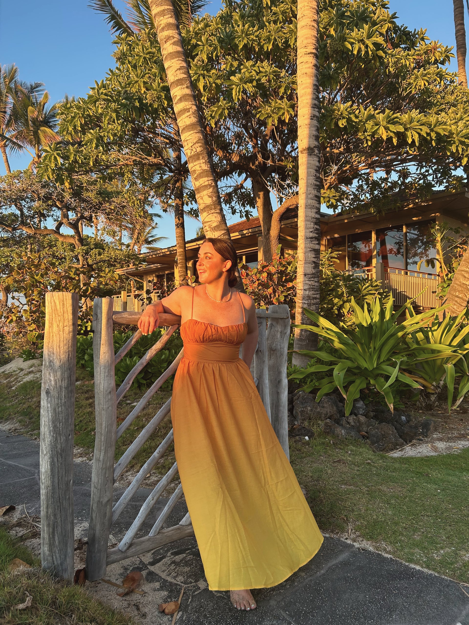 Sunset Ombre Maxi Dress Orange S Sunset Ombre Maxi Dress Orange S