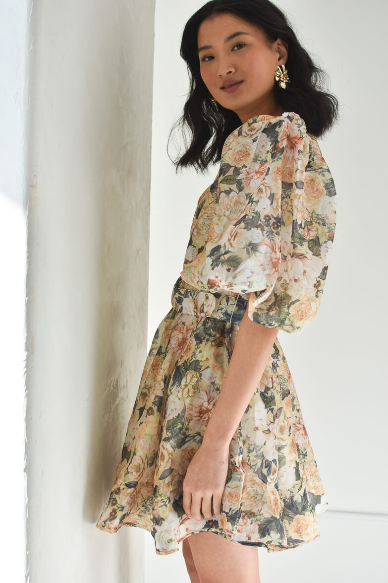 Adele Floral Belted Mini Dress - FINAL SALE