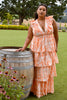 Anastasia Orange Tie Dye Ruffle Maxi Dress