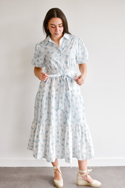 blue maxi dress for beach Caribbean Blue Scoop Back Knit Maxi Dress-Carolina