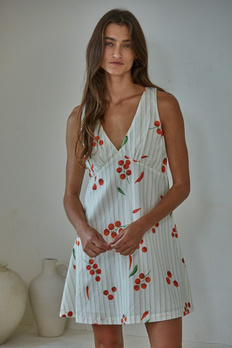 caprese mini tomato summer mini dress